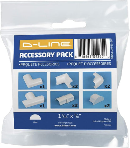 D-Line Medium Cable Raceway Accessory Pack, Join 1.18in x 0.59in Cord Cover - Image 5