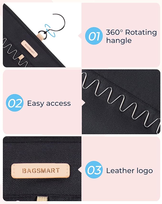 BAGSMART Hanging Necklaces Organizer Jewelry Holder Storage Roll - Image 7