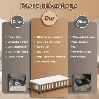 Bamboo Under Bed Storage Containers - Image 4