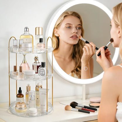 Anyoifax 360° Rotating Makeup Organizer 3 Tier Large Capacity Perfume Skincare - Image 3