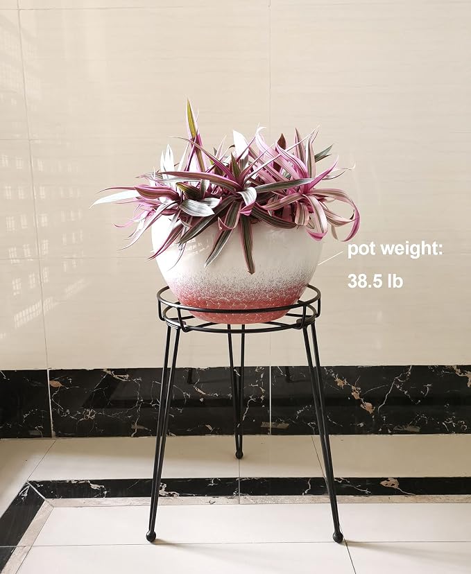 Midcentury Modern Metal Potted Plant Stand 18.7 inches Tall Flower Pot Holder - Image 5