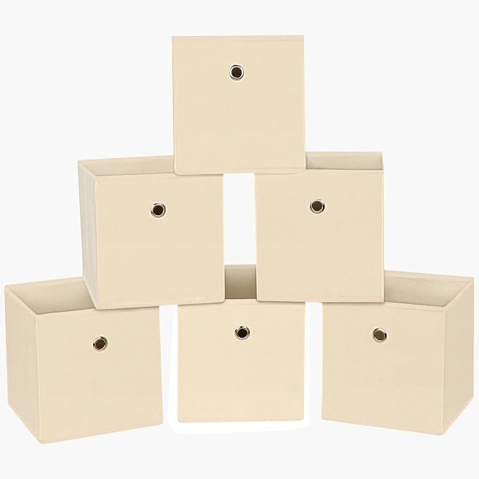Foldable Storage Cubes Bins, 11 Inch Cloth Storage Cube Fabric Storage Box by NieEnjoy