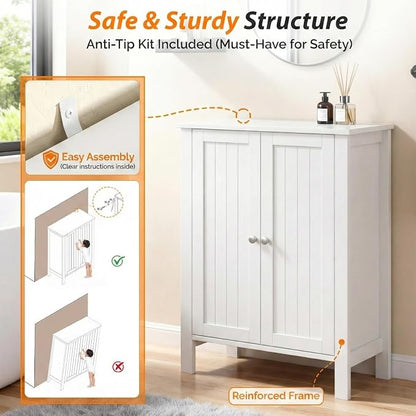 Bonnlo Bathroom Cabinet Free Standing Floor Storage - Image 8