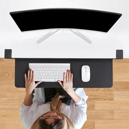 Keyboard Tray Under Desk with Drawer, 26.77" X 11.81" Keyboard Tray Large Size - Image 2