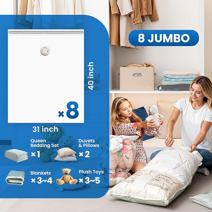 TAILI 8 Pack Vacuum Storage Bags, Jumbo Size, Vacuum Seal Bags - Image 3