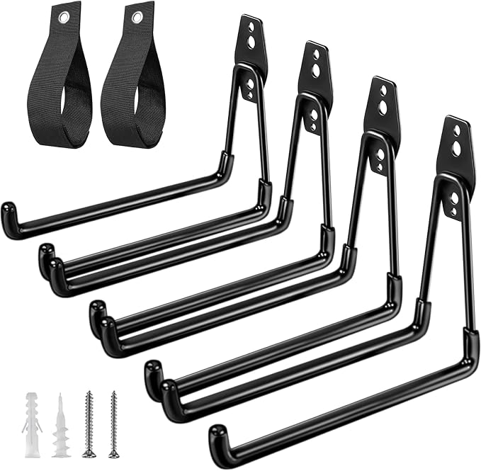 Heavy Duty Garage Hooks 4 Pack, 7.7 inch U Shaped Long Hanger, by HUPBIPY