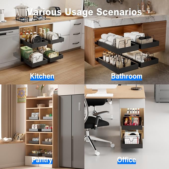 Mustorn 2 Pack Pull Out Cabinet Organizer - Image 7
