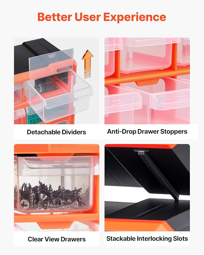 VEVOR 60-Drawer Storage Organizer, Drawer Storage Cabinet - Image 7