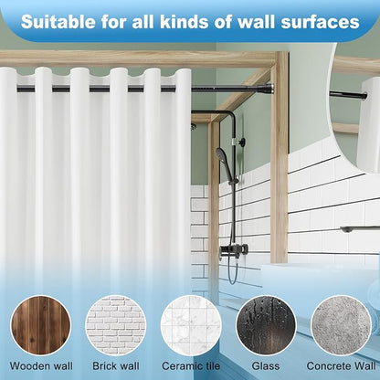 Tension Curtain Rod, 42 to 115 inch Adjustable Heavy Duty black shower curtain - Image 8