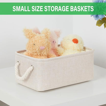 Bidtakay Small Storage Bins for Shelves 3 Pack Fabric Storage Baskets for - Image 7