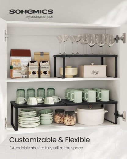 SONGMICS Expandable Pantry Kitchen Organizers, Adjustable Spice Rack, Stackable - Image 2