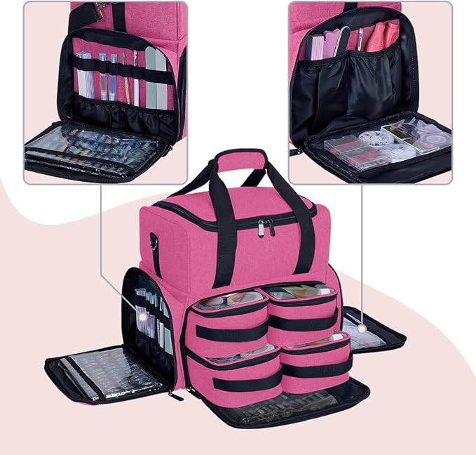 Large Cosmetic Bag with 4 Removable Case and 2 Removable Dividers Double Layer - Image 5