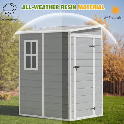 Greesum 5x4FT Plastic Outdoor Storage Shed, Resin Shed - Image 3