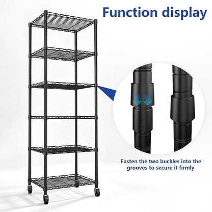 REGILLER 6 Wire Shelving Steel Storage Rack Adjustable Unit Shelves - Image 6