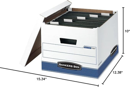 Bankers Box 4-Pack HANG'N'STOR Medium-Duty File Box, Letter/Legal, FastFold | - Image 8