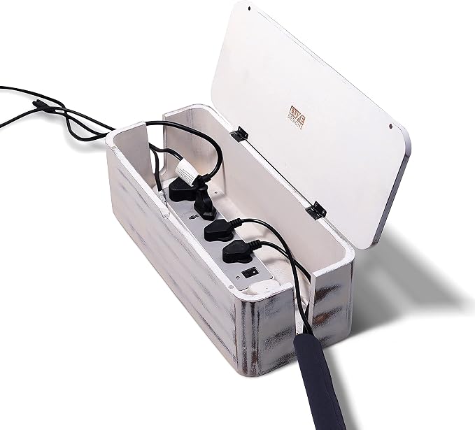 Rustic Cable Management Box & Cord Organizer- Cable Organizer - Image 4