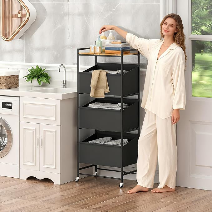 3-Tier Laundry Hamper Sorter - Image 2