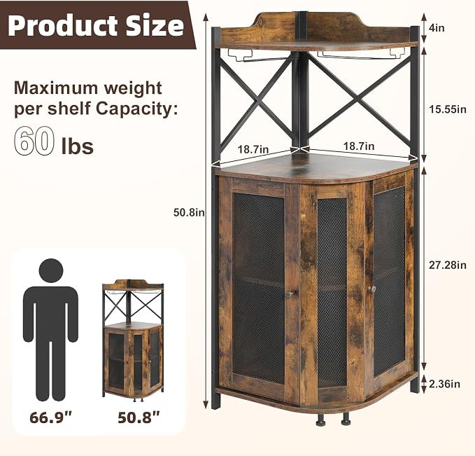 JKsmart Corner Bar Cabinet - Image 3
