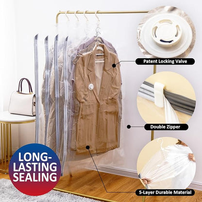 Hanging Vacuum Storage Bags, 6 Pack Large Hanging Vacuum Seal Garment Bags - Image 4