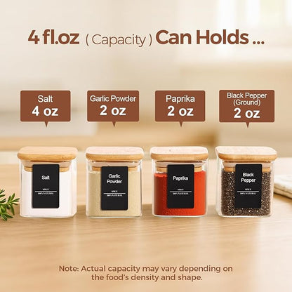 ComSaf Spice Jars with Labels 4 oz 6Pack, Small Spice Containers Starter Set - Image 2