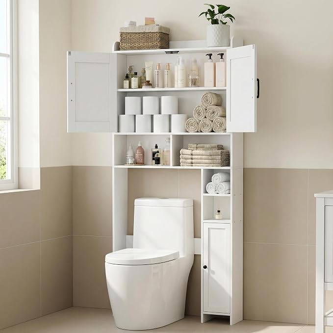 Homhedy Wooden Over The Toilet Storage Cabinet - Image 3