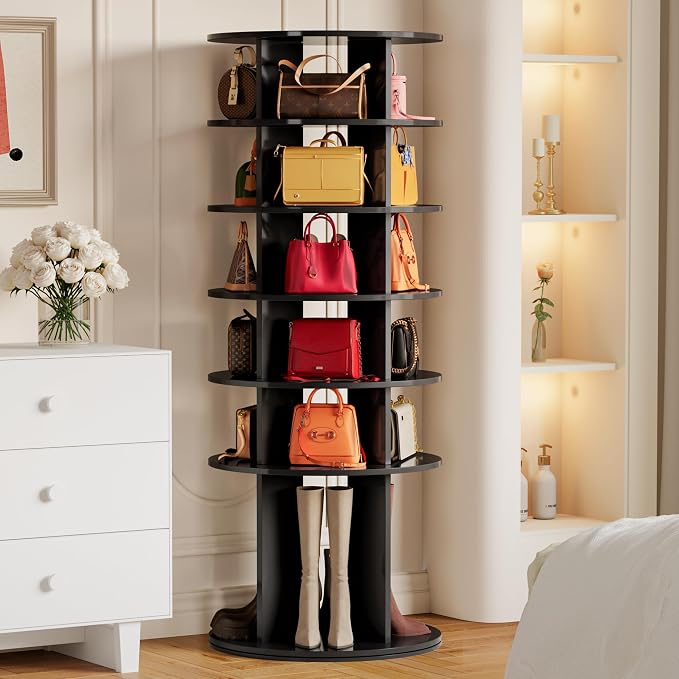 JUMMICO Rotating Shoe Rack Tower, 6-Tier Vertical Closet Storage Organizer - Image 5