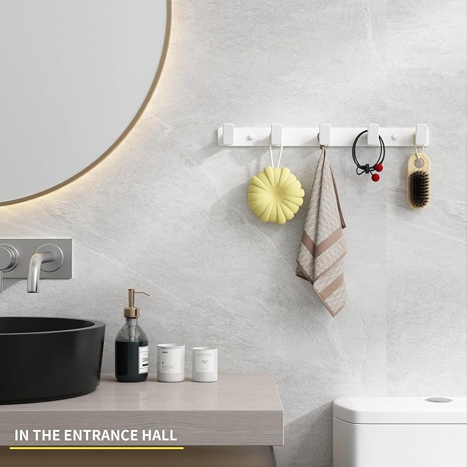 White Coat Rack Wall Hooks for Hanging Heavy Duty Door Hooks - Image 5