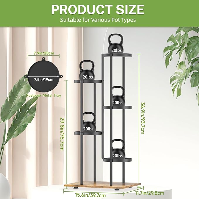 iDavosic.ly 5 Tier Plant Stand Indoor Outdoor, Tiered Corner Multiple Flower - Image 2