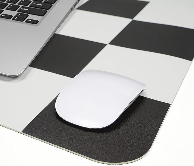 Non-Slip Checkered Desk Mat, Waterproof PU Leather Protector, Large Blotter - Image 4
