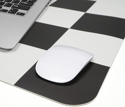 Non-Slip Checkered Desk Mat, Waterproof PU Leather Protector, Large Blotter - Image 4