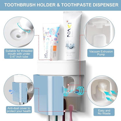 Toothbrush Holder Toothpaste Dispenser Wall Mounted - Image 3