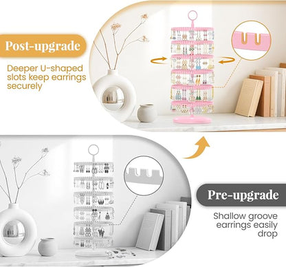 EsLuker.ly Earring Holder Organizer Rotating Stud Display Tree Rack, 6 Tier | - Image 6