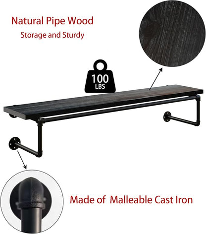 Clothes Rack 48in, Wall Mounted Garment Racks - Image 7