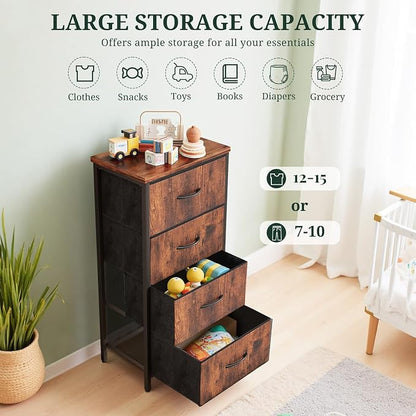 4 Drawers Dresser for Bedroom Fabric Storage Tower - Image 5