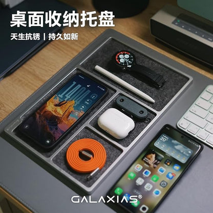 Galaxias Desktop Drawer Storage Tray, Men's Storage Box, Made of Aluminum - Image 2