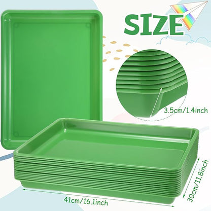 Hoteam 10 Pcs Flat Storage Organizer Tray Bin Paper Tray - Image 3
