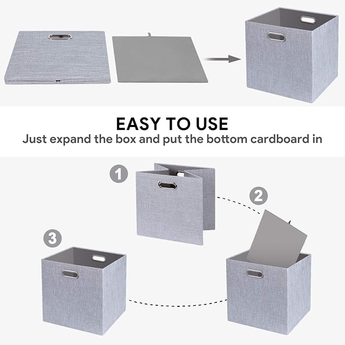 11 Inch Cube Storage Bins for Organization, Fabric Storage Cubes Closet Storage - Image 4