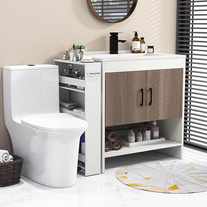 Slim Storage Cart, 4 Tier Narrow Storage Cabinet Between Washer and Dryer - Image 4