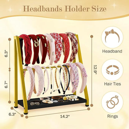 Headband Holder Organizer Metal 2-Tier Display Stand - Image 4