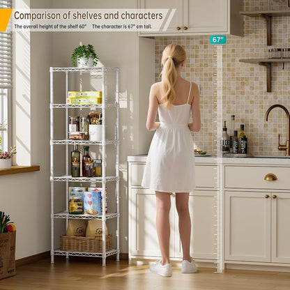 Small 6 tire Shelves Storage Wire Shelving Unit Metal Shelf Adjustable - Image 4