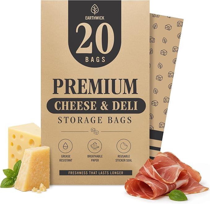 Cheese And Deli Storage 20 Breathable Wax Paper Cheese Storage Bags, Compostable by Unknown