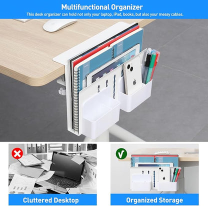 MAXECHO Desk Side Storage, Under Desk Laptop Mount, Table Side Hanging File - Image 3