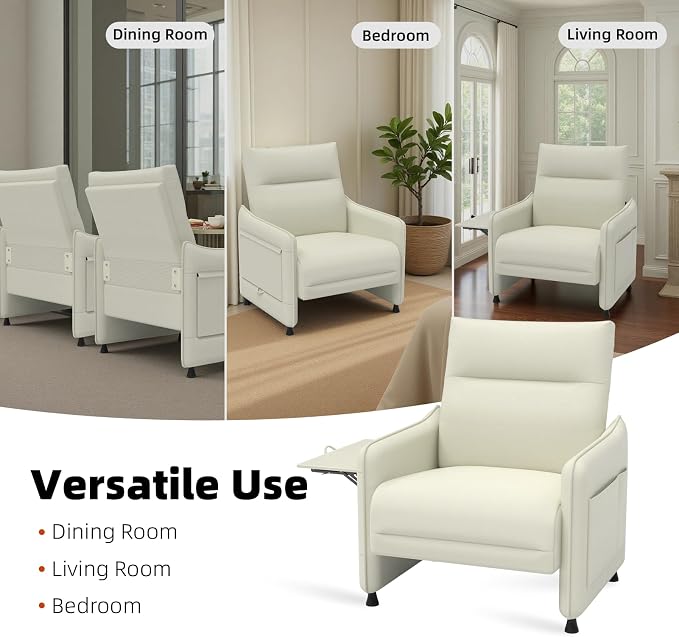 Upholstered Accent Sofas Set of 2, Modern Faux Leather Sofa Chairs - Image 9