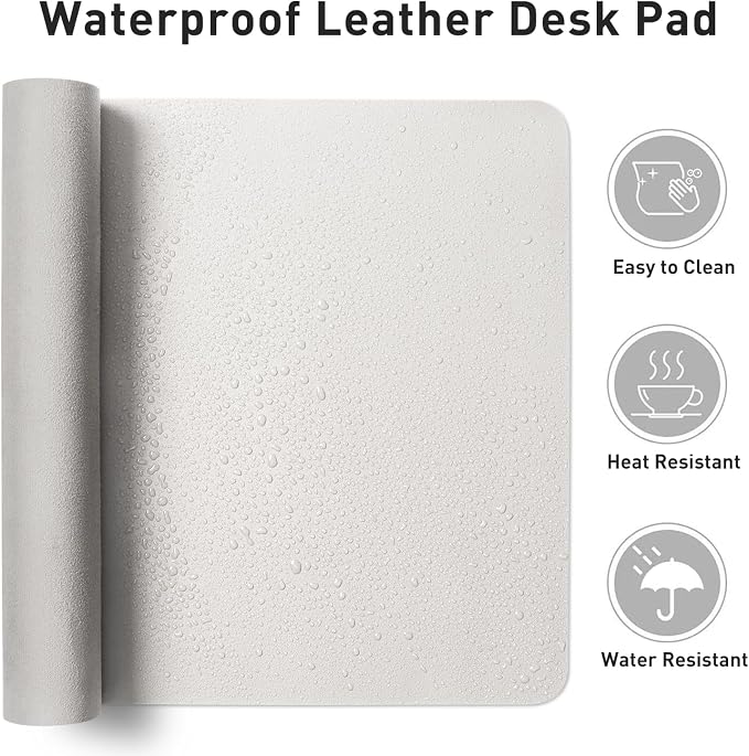 Aothia Leather Desk Pad Protector, Mouse Pad, Office Desk Mat, Non-Slip PU - Image 6