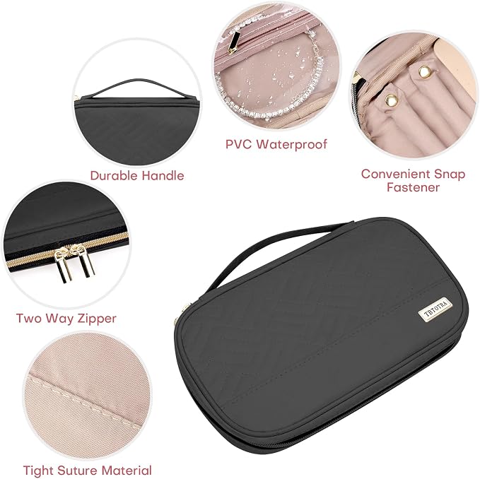 Jewelry Travel Case Organizer for Necklaces, Soft Sided - Image 4