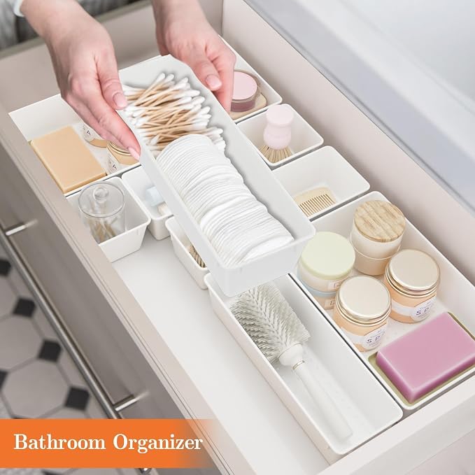 25 PCS Plastic Drawer Organizer Set, 4-Size Versatile Organizer Trays & storage - Image 6
