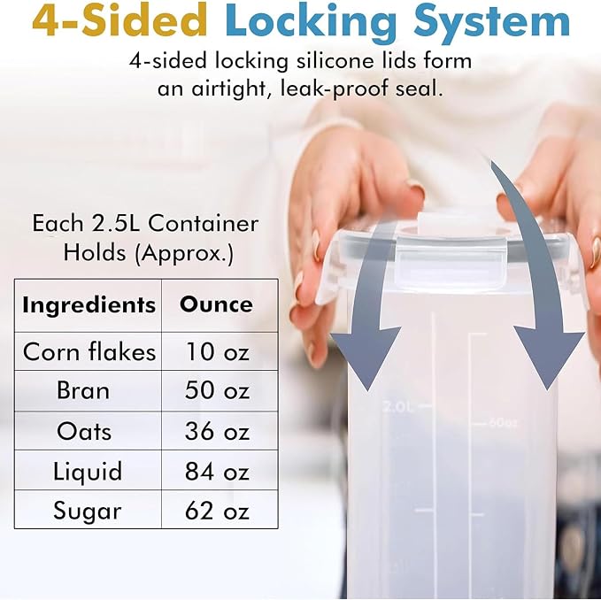 Shazo 2 Pack Small Airtight Cereal Containers Storage - Image 5