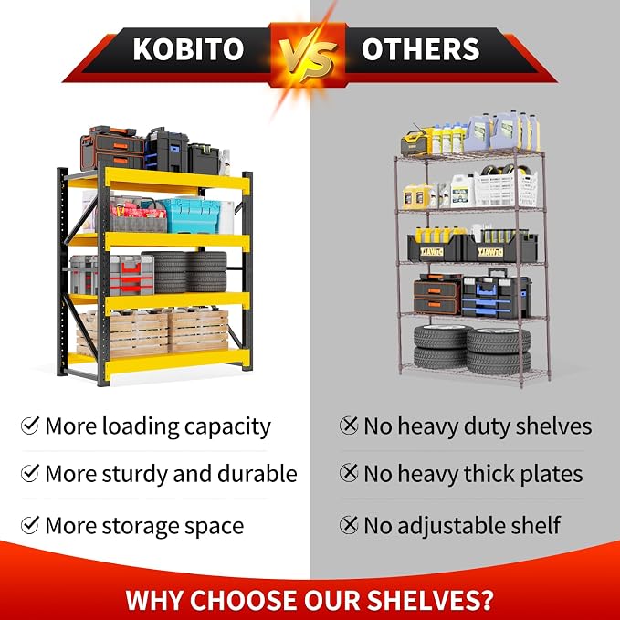 5000LBS Garage Storage Shelves, 4 Tier Metal Utitly Shelves Industrial Shelving - Image 8