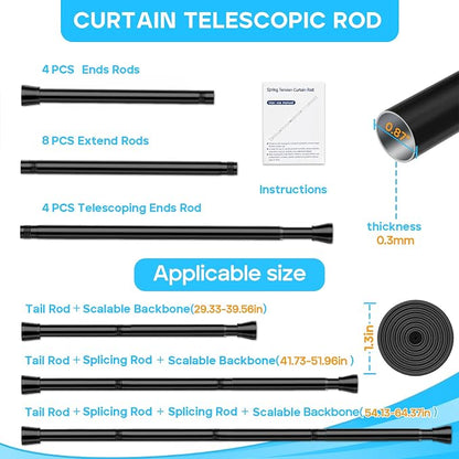 MEXAU 4 Pack Tension Curtain Rod - Image 2