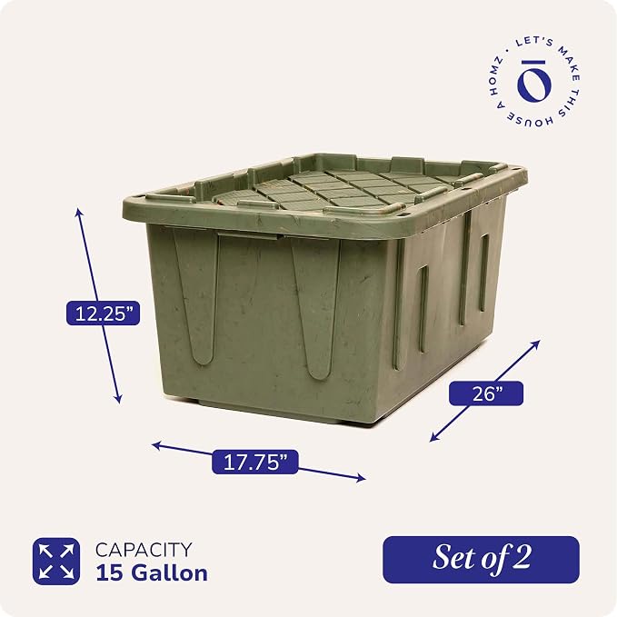 HOMZ 2-Pack Durabilt Tote, Heavy Duty Plastic Storage Bins - Image 5